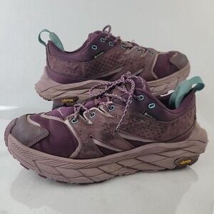 Hoka One One Womens Anacapa Low Gore-Tex Vibram Hiking Shoes Purple Size 8.5B
